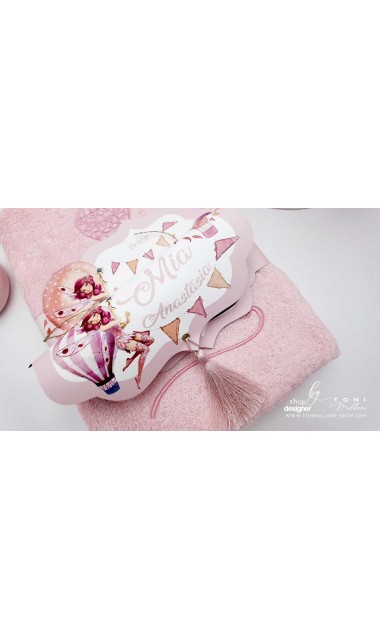 Trusou de botez cu Mia si baloane de aer cald mov Purple Hot Air Balloons 16